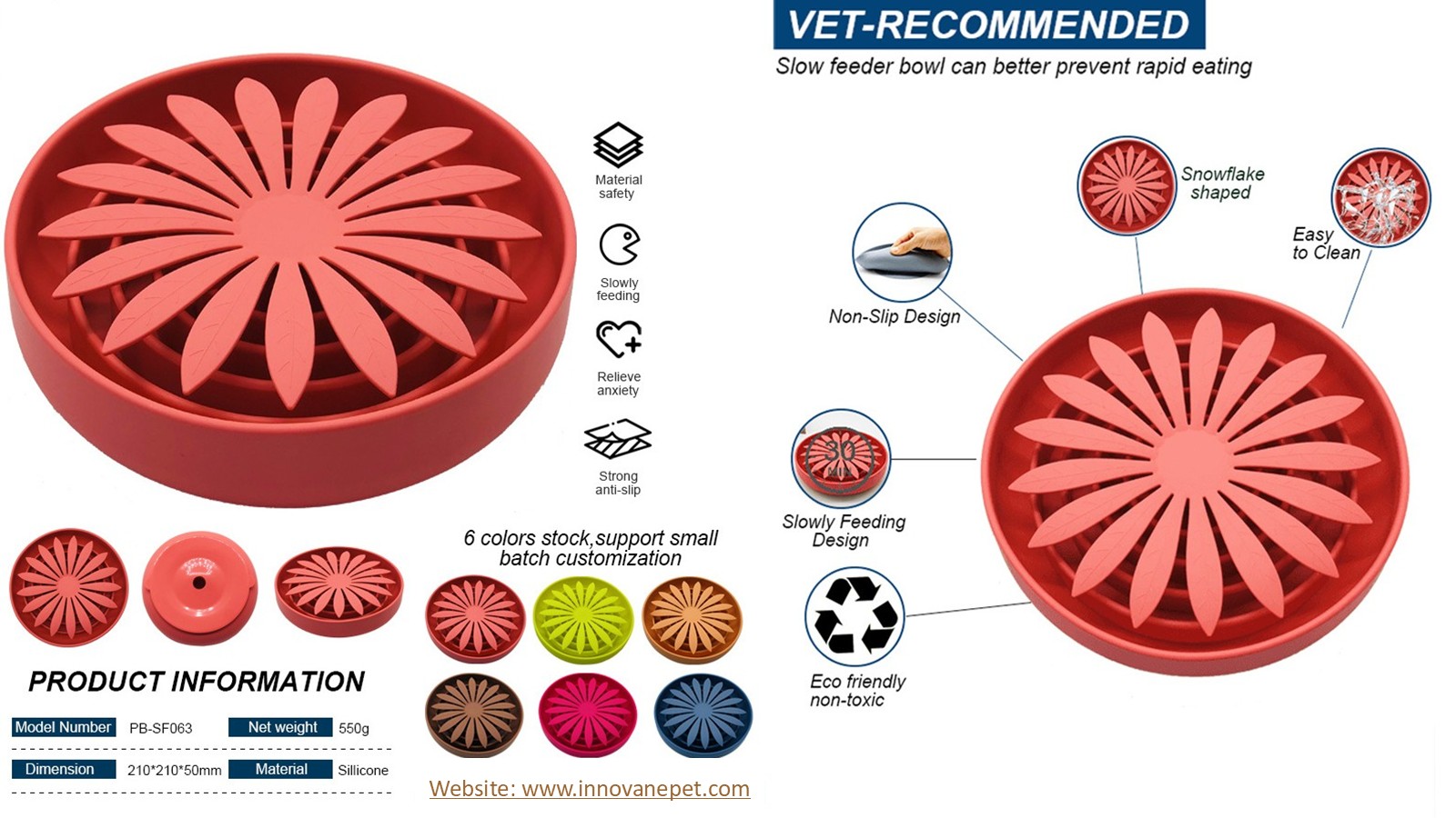 Pet Slow Feeder Bowl Daisy