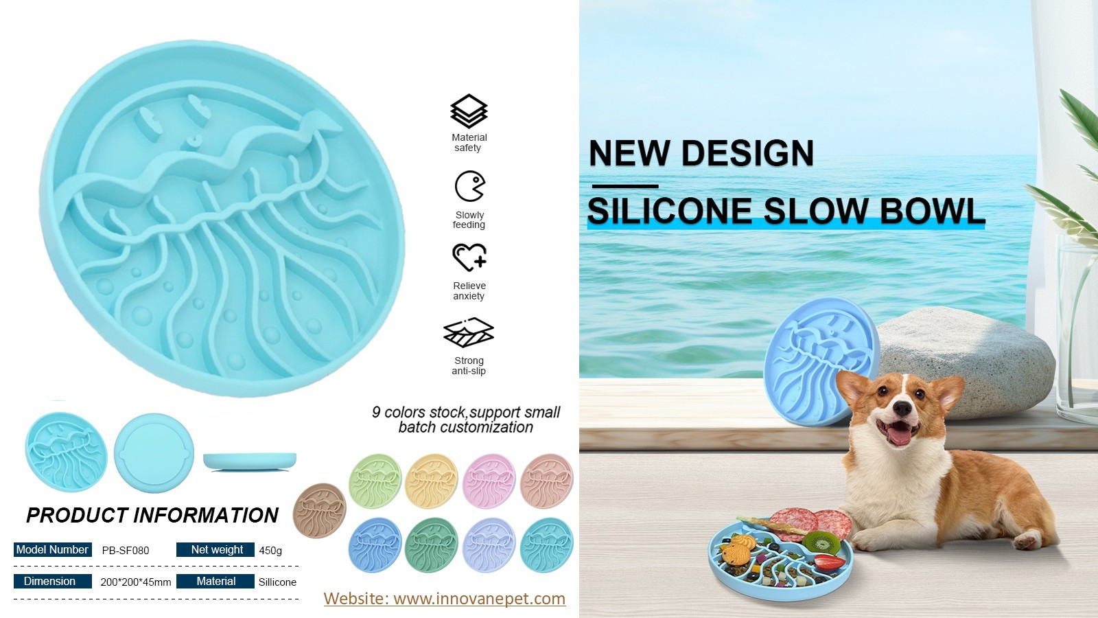 Pet Slow Feeder Bowl Jellyfish