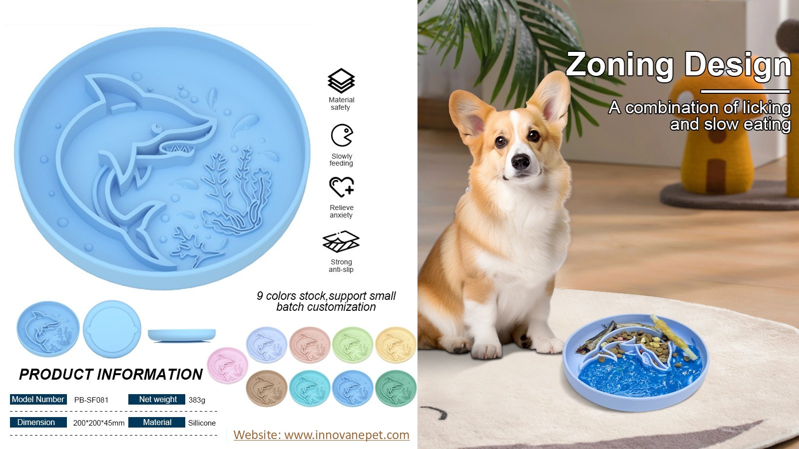 Pet Slow Feeder Bowl Shark