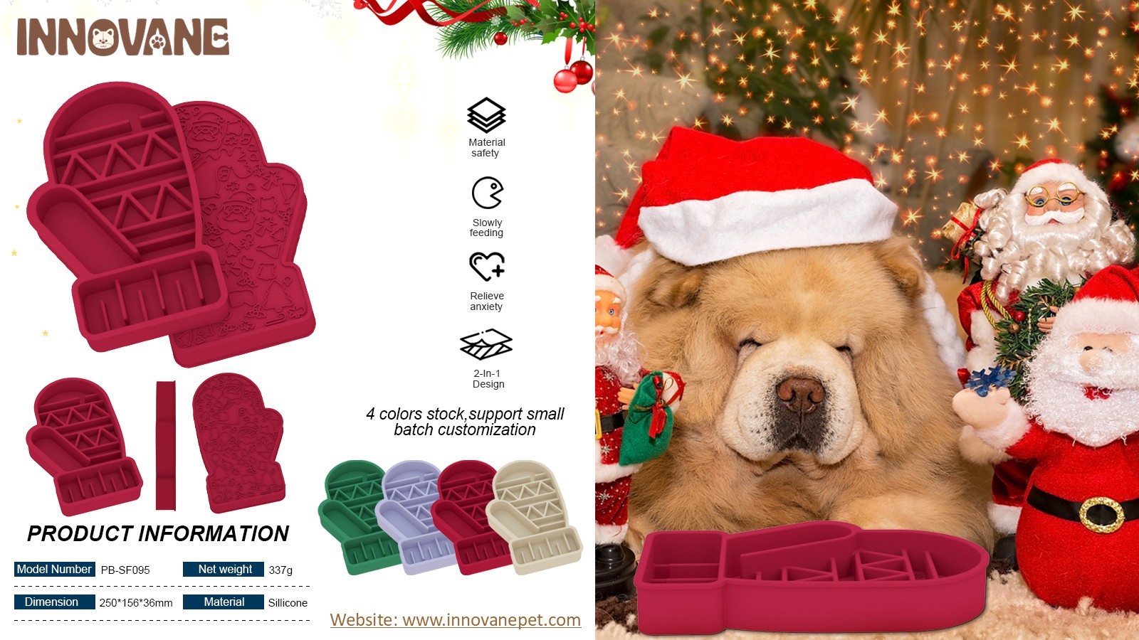 Christmas Glove Slow Feeder Bowl 2